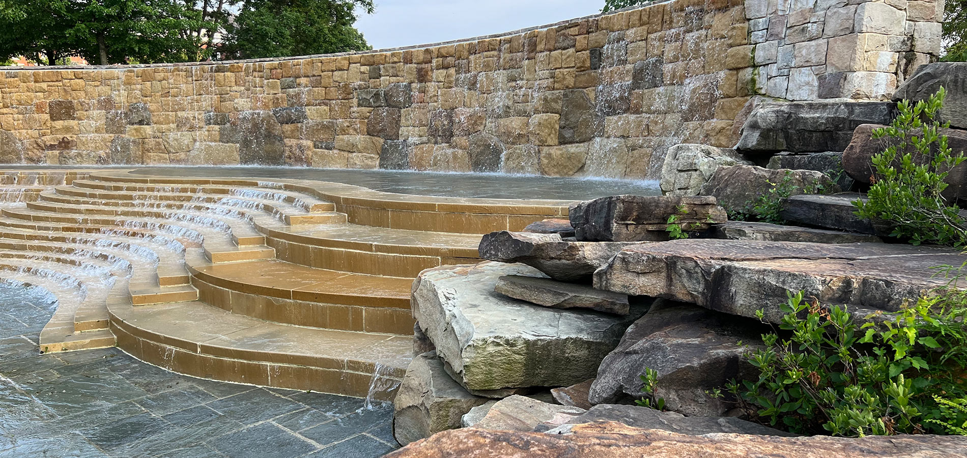 Beautiful waterfall, one of many gems on Campus