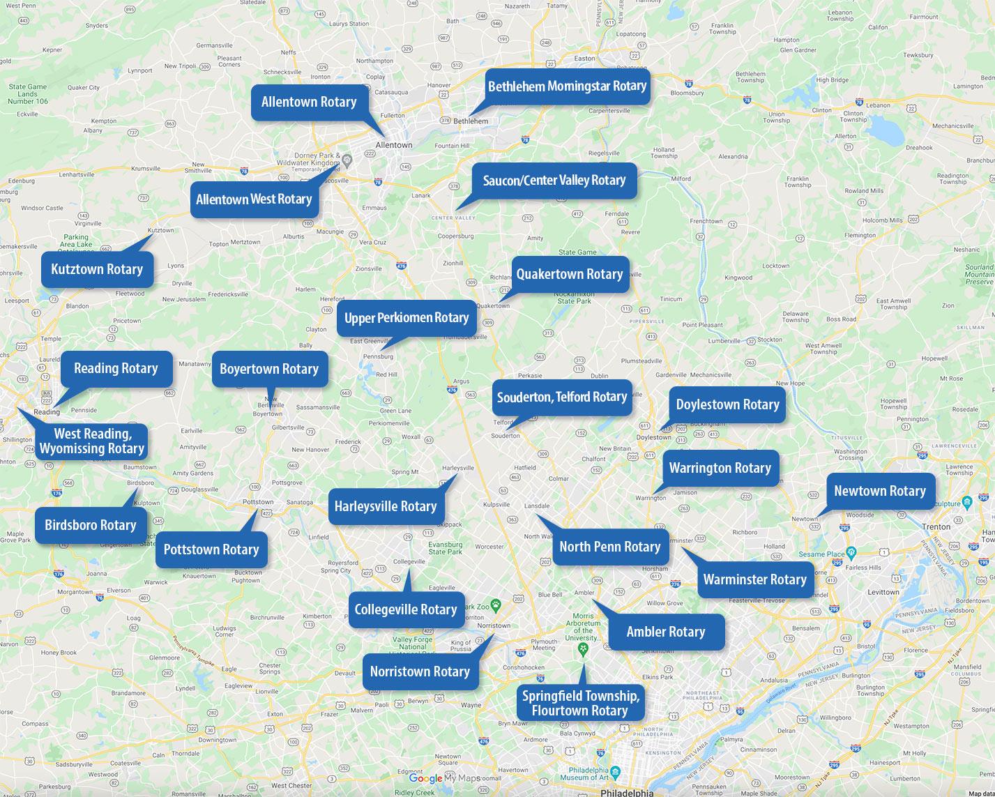 Participating Clubs Map